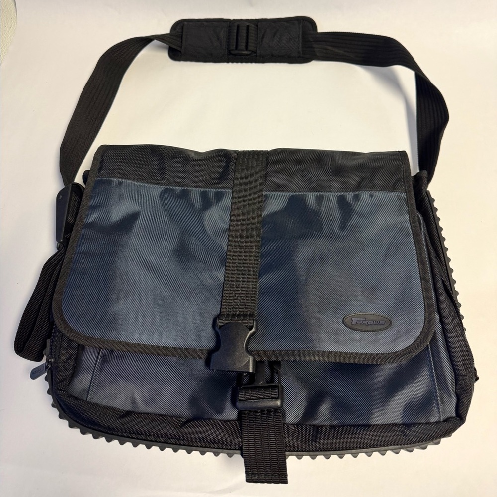 Targus Black and Dark Blue Laptop Messenger Bag with Adjustable Strap